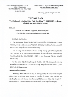 tien giang  truong trung cap phat hoc thong bao chieu sinh cac khoa nam 2023