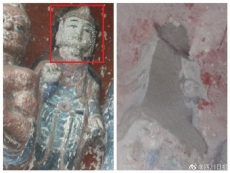tuong phat khac tren vach nui da ngan nam tuoi tai tu xuyen  trung quoc  bi danh cap