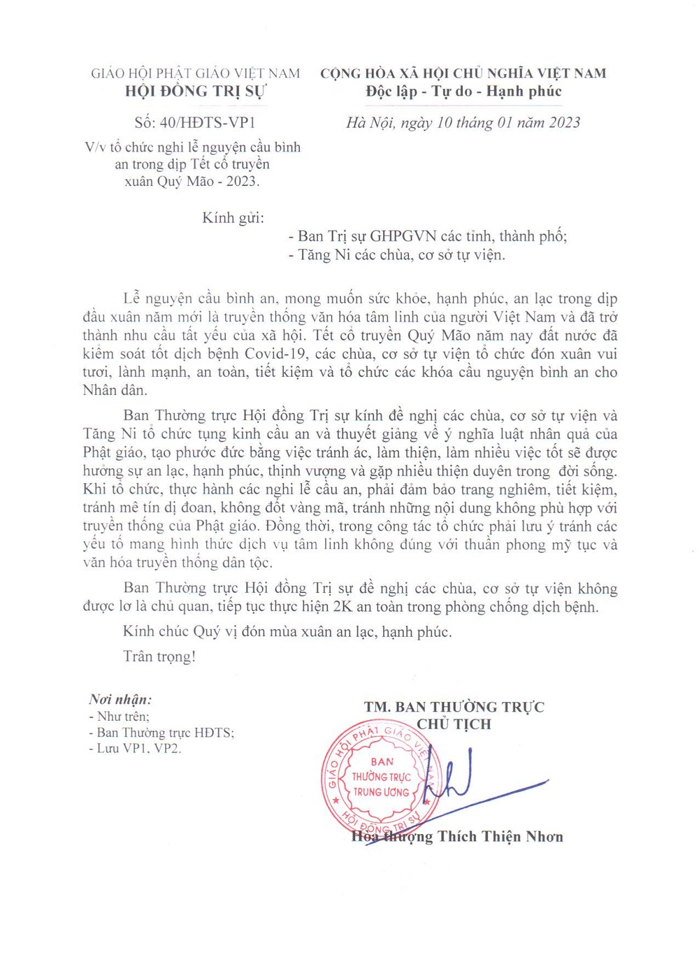 cong van  v v to chuc nghi le cau an trong dip tet co truyen xuan quy mao   2023