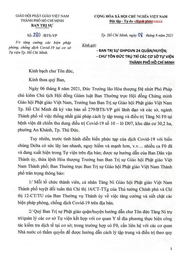 giao hoi tp hcm de nghi tang cuong cac bien phap phong chong dich covid 19 tai co so tu vien