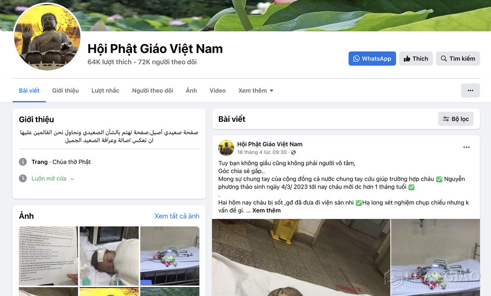 lap fanpage gia mao to chuc cua giao hoi pgvn chay quang cao xin tien chua benh
