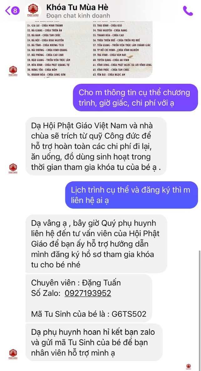 mao danh cong ty cp truyen thong phat giao viet nam de to chuc khoa tu mua he