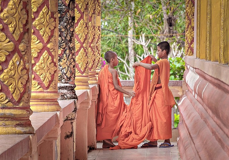 nhung ngoi chua khmer ron rang chuan bi don tet co truyen chol chnam thmay