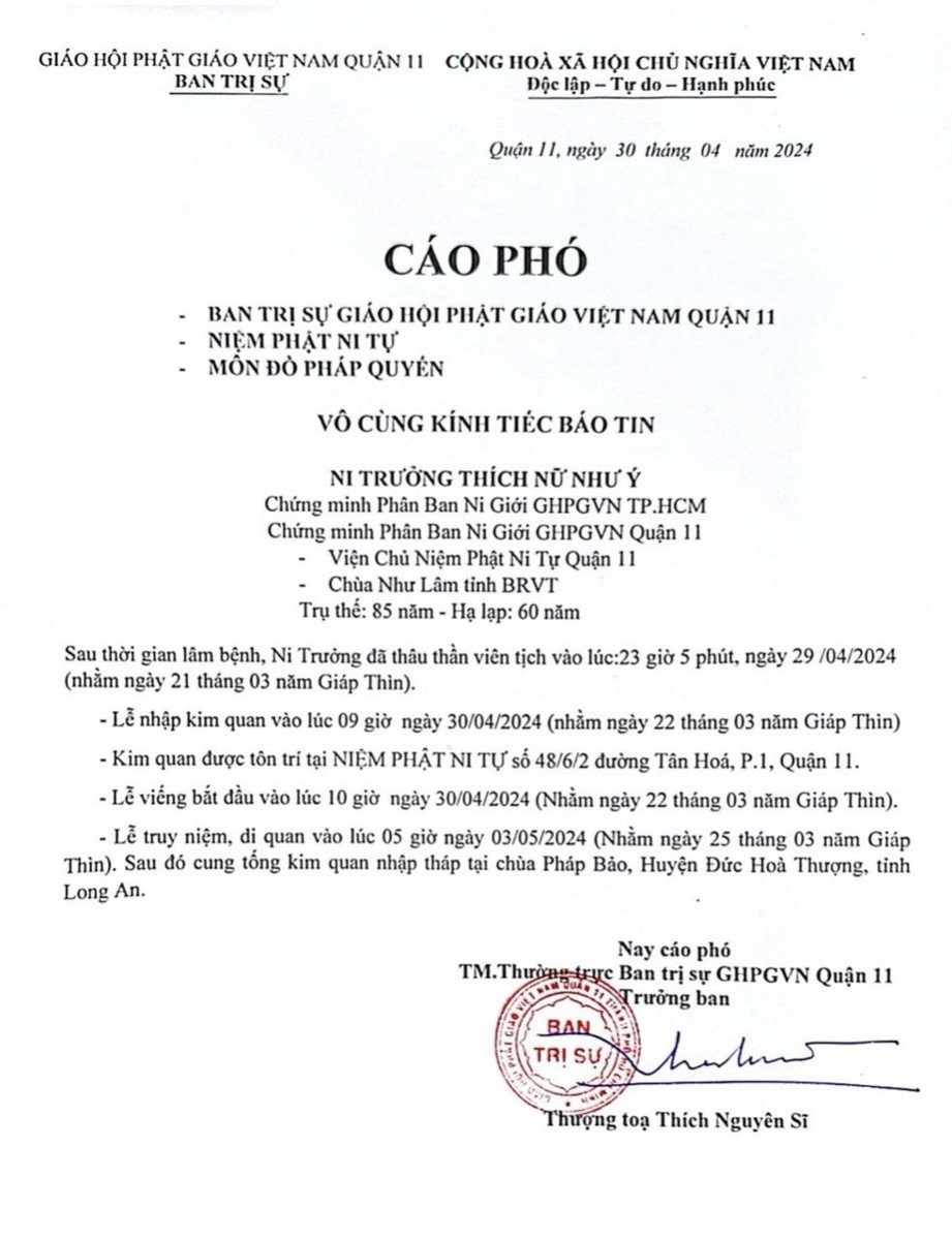 ni truong thich nu nhu y   chung minh phan ban ni gioi tp hcm vien tich