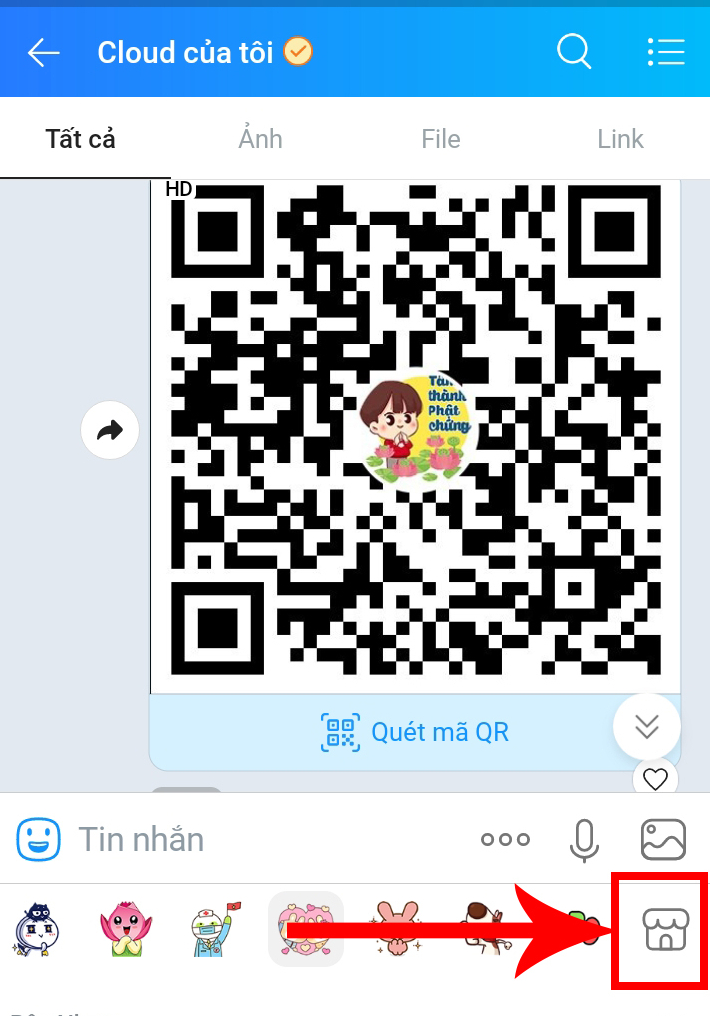 su dung stickers bieu cam mang noi dung phat giao tren ung dung zalo