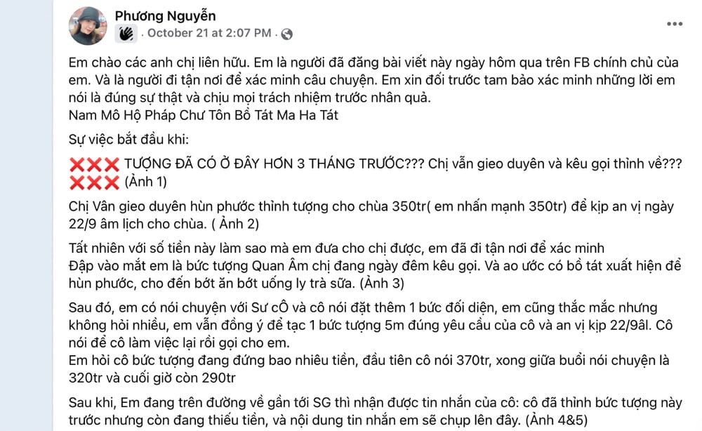 thong tin ve viec keu goi cung duong o chua minh giac tx chon thanh binh phuoc