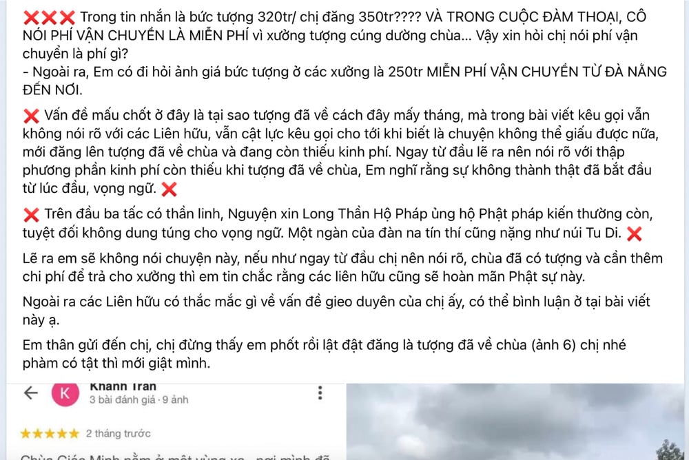 thong tin ve viec keu goi cung duong o chua minh giac tx chon thanh binh phuoc