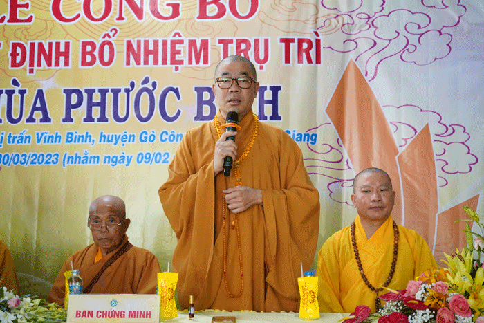 tien giang  le cong bo quyet dinh bo nhiem tru tri chua phuoc binh