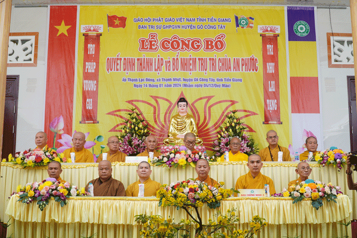 tien giang  le cong bo quyet dinh thanh lap va bo nhiem tru tri chua an phuoc