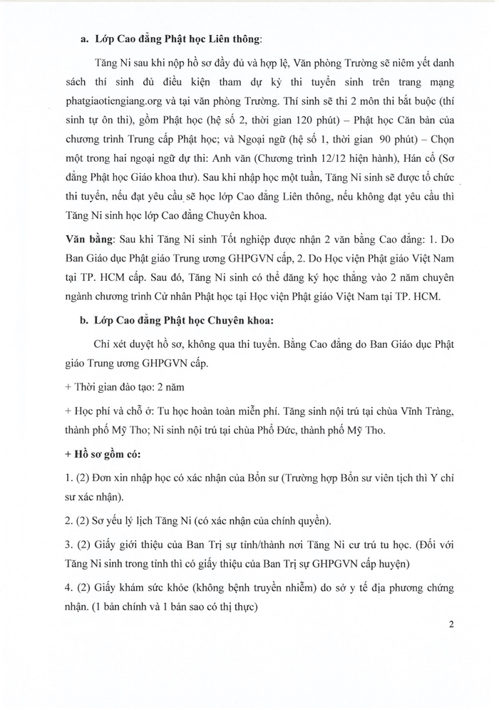 tien giang  truong trung cap phat hoc thong bao chieu sinh cac khoa nam 2023
