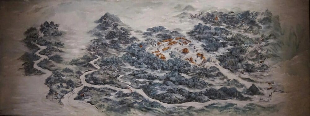 trung bay cuon sach murals of tibet khong lo co chu ky cua duc dat lai lat ma o chua huong